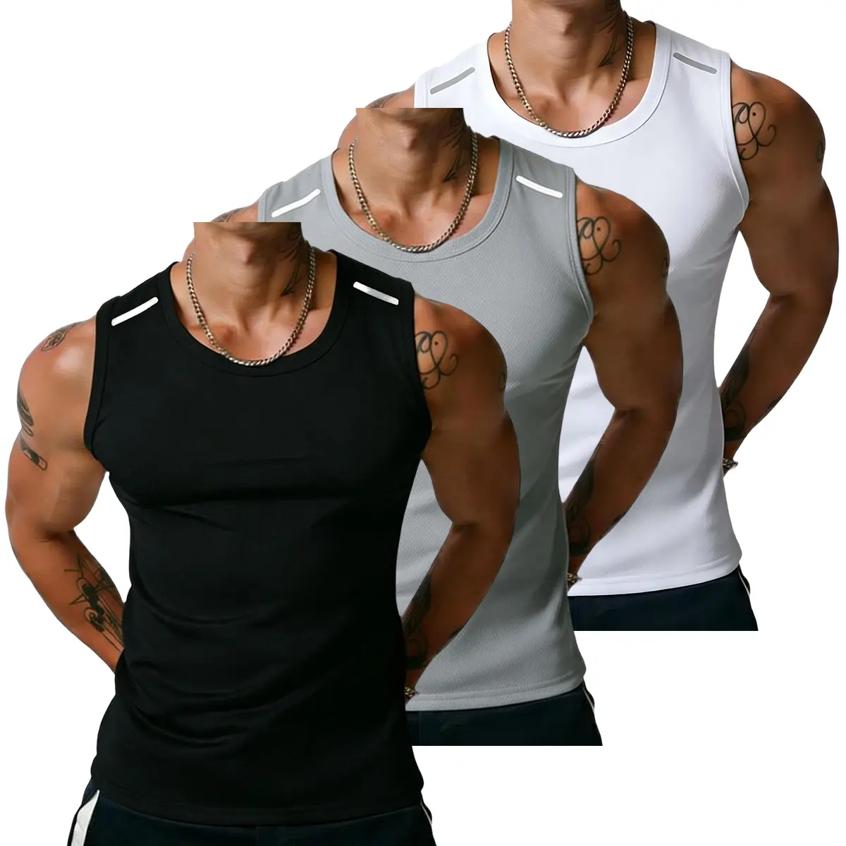 Black + Light Gray + White