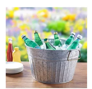 Round Galvanized Tub BH28-056-099-46, 15.0 in L x 15.0 in W, Galvanized Finish, Ideal for Various Applications