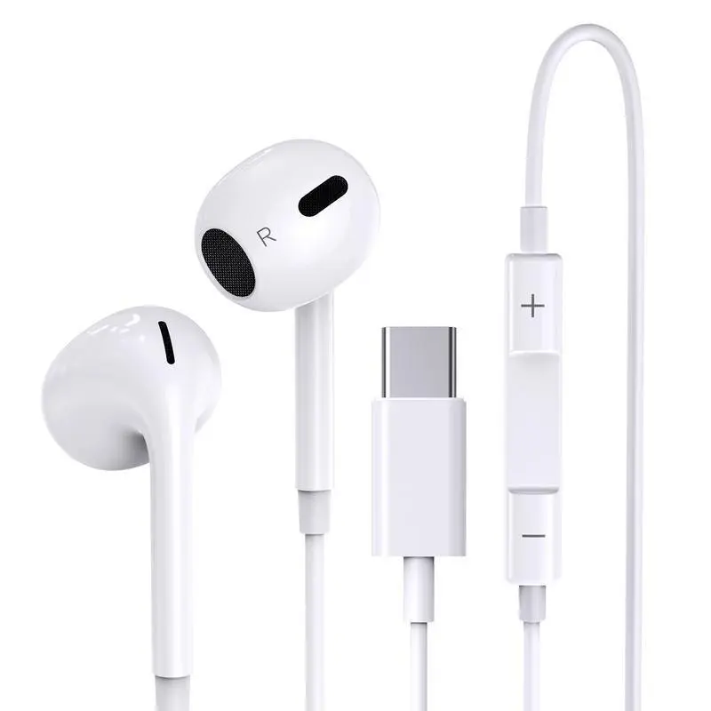 【Black Friday TikTok Shop】USB-C Wired In-Ear Headphones, 9D Stereo Sound, Built-In Microphone, Wired Control, Plug-and-Play for iPhone & Android Smartphones, Comfortable for Travel & Study