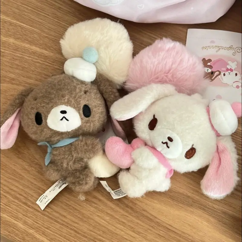 Kawaii Furry Sugarbunnies Sweet Plush Toy Backpack Pendant Cute Cartoon Doll Key Chain Decoration Lovely Birthday Present