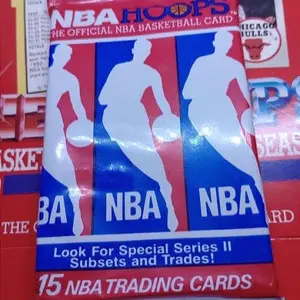 NBA HOOPS 1990 Series 2, Single Pack Factory Sealed 15 Trading Cards Featuring Michael Jordan Collectible Basketball Cards