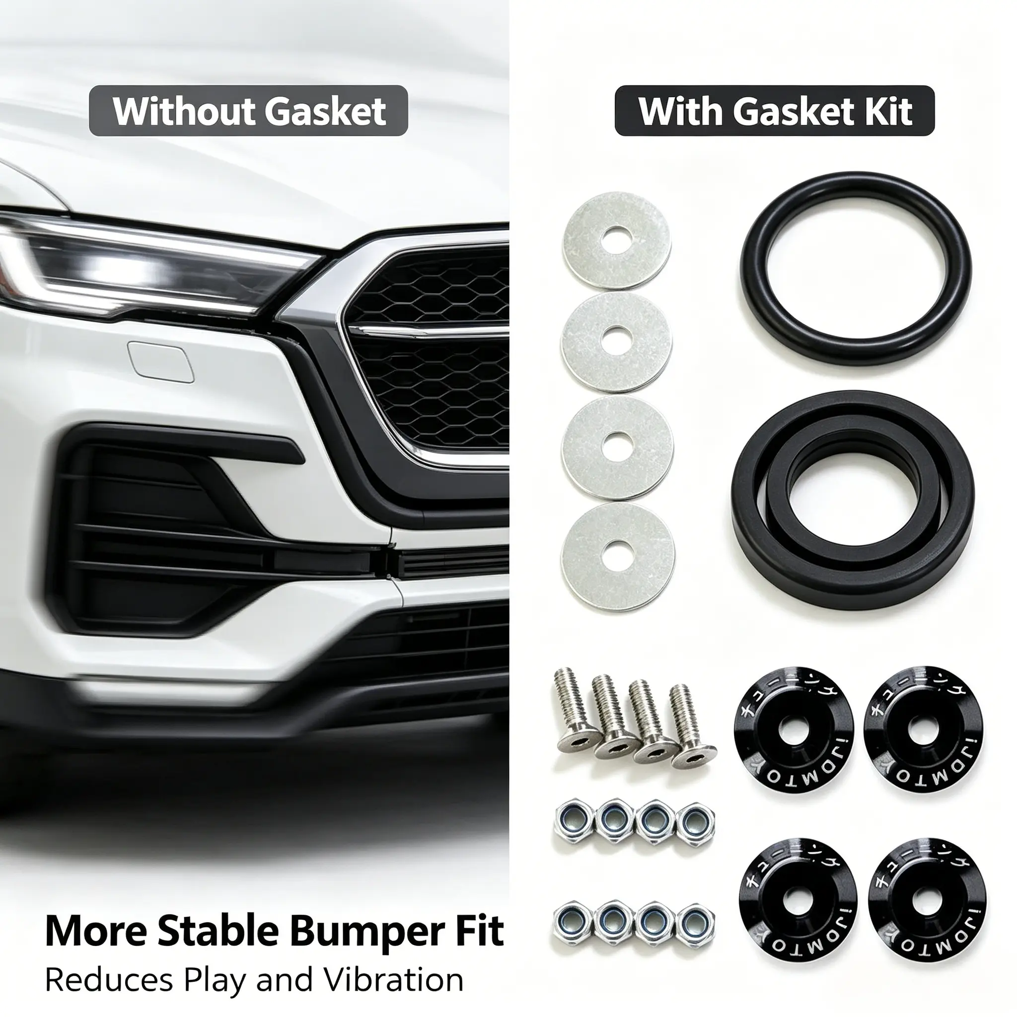Universal Car Double-Layer Washer Bolt Kit - Bolt Hardware with Double Layer Washer Design, Front Bumper Use, Blue/Black/Red Fasteners for Car Exterior Decoration, Clean Custom Styling & Sporty Exterior Accent