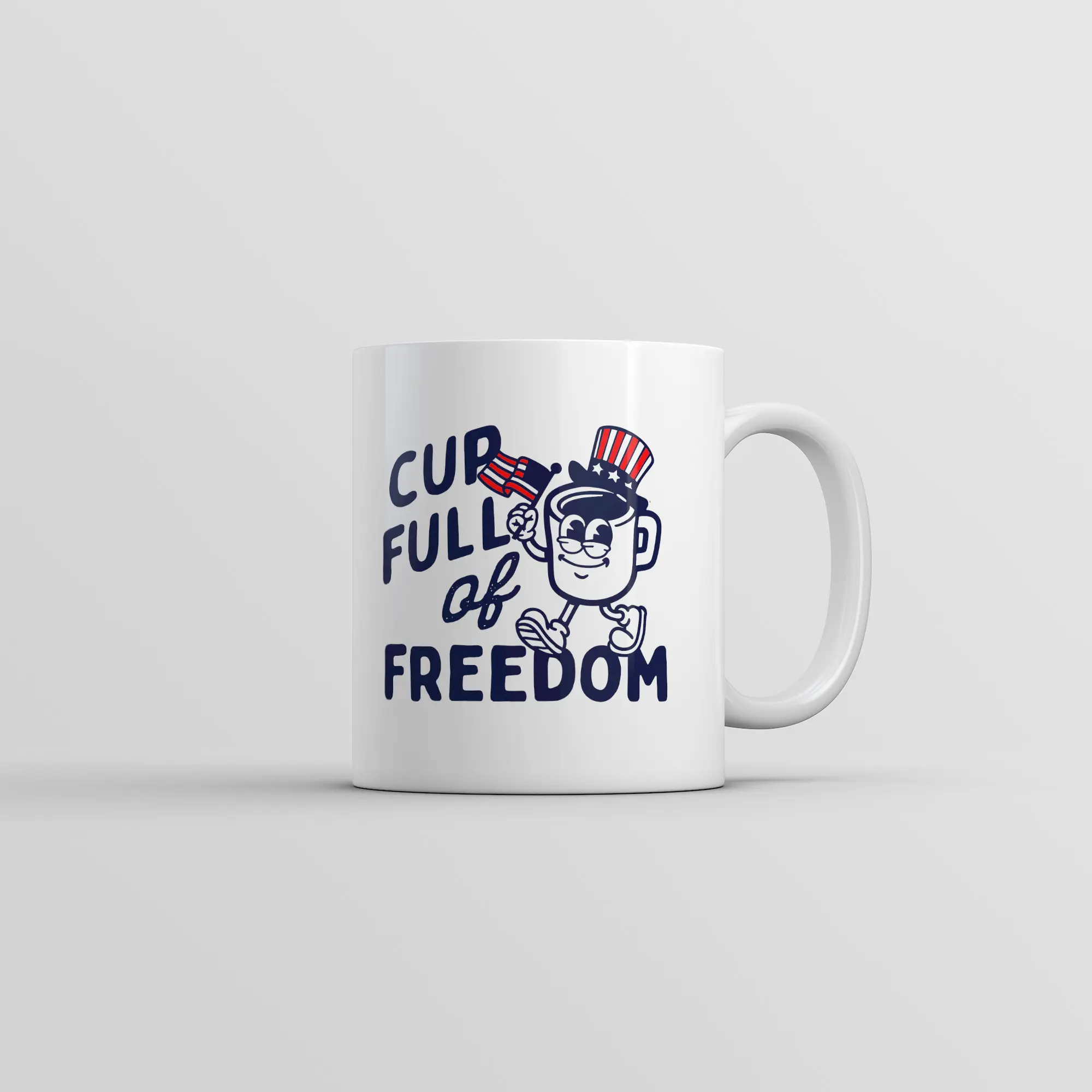 Cup Full Of Freedom Mug Funny Sarcastic Fourth Of July Graphic Novelty Coffee Cup - 11oz Funny Coffee Mugs Ceramic Printed Drinkware Cup