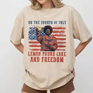 4th of July Shirt, Lemon Pound Cake & Freedom Afroman Meme Tee, Patriotic 4 July Shirt, Funny Independence Day Party Top, USA Celebration Shirt