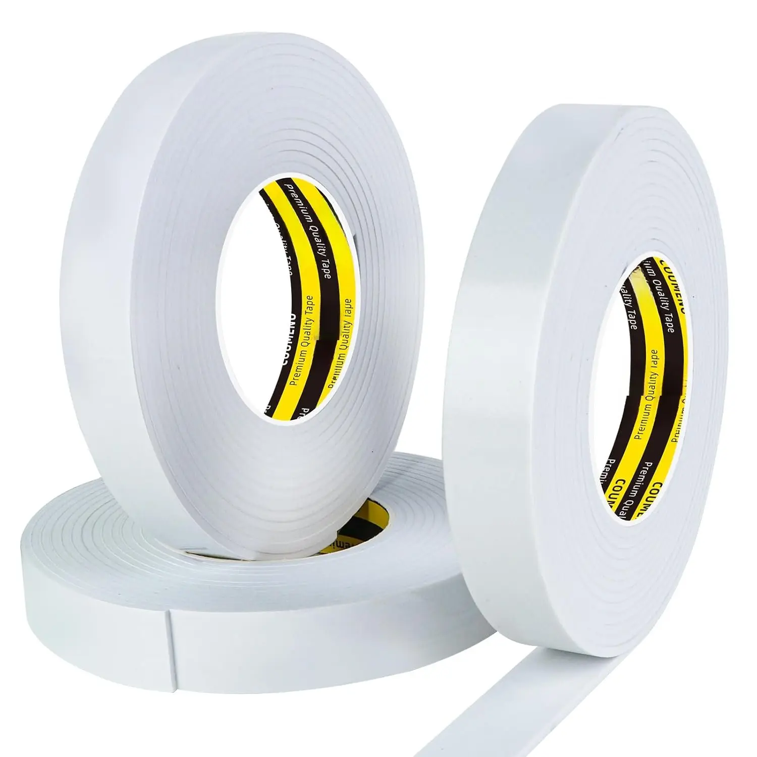 3 Pack Single-Sided Adhesive White  Tape, Single-Sided Sealing Strip  Pad Sponge Tape Window Weatherproof, Self-Adhesive Insulation Sealing Tape (White) 0.98inX16.4FT