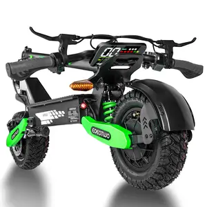 EOEOTWO GT06 Electric scooter, 40 miles of range, 28 miles per hour, 1200W maximum motor, 11-inch pneumatic tires, LED screen design, double suspension, maximum load capacity 330 pounds, adult commuting electric scooter