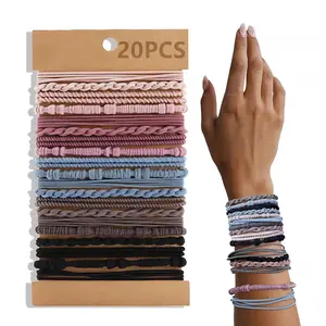 Boho Style Hair Tie (20pcs), Minimalist Hair Accessories Set, Suitable for Thick Hair, Fashion Hair Accessories for Party & Daily Wear, Hair Rubber Bands