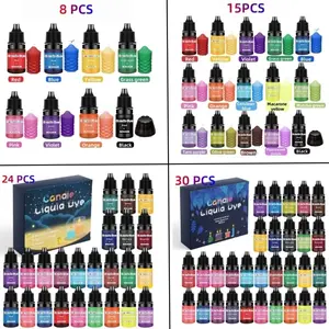 5ml high concentration candle dye set: 8-color set/15 color set/24 color set/30 color set, used for DIY candle dyeing, suitable for soy wax, beeswax, palm wax, jelly wax, coconut wax, and ice flower wax, Candle Making