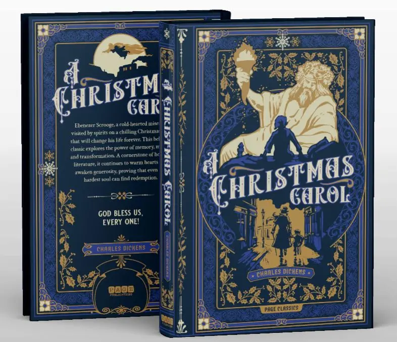 A Christmas Carol by Charles Dickens - Debossed Deluxe Hardcover Treasury, Dickensian Victorian Classic Literature Book, Ebenezer Scrooge Redemption-Themed Holiday Read