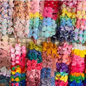 10 Assorted Beautiful Colors Designed Bows for Stylish Hair Accessories