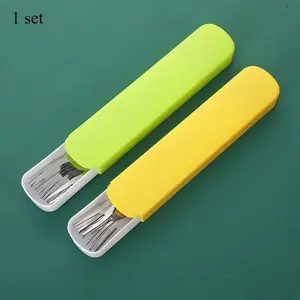 Stainless Steel Fork Set, Dessert Fork, Cake Fork, Household Small Fruit Fork With Storage Box