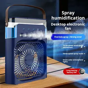 New Five-Prong Fan Cooling Spray Humidifier Electric Fan, Home Student Dorm Desk Large Wind Air Conditioner Fan, Mother's Day Gift