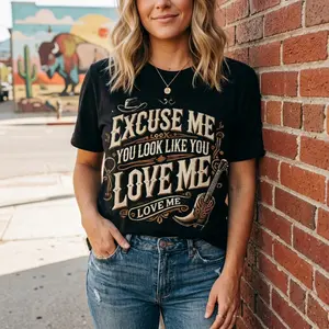 Classic Country Music Quote Graphic T Shirt For Western Style Lovers Concert And Casual Days 100% Cotton Unisex Classic Fit Top