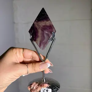 Natural Fluorite Crystal on Display Stand, 5–7 in - Sapphire & Sage