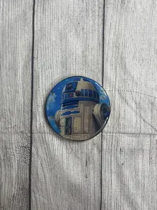 Glossy R2-D2 Epoxy Resin Wooden Coasters, Durable Tableware for Home, Kitchen Use