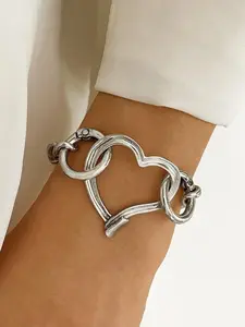 Heart Design Bracelet, Fashionable Jewelry for Women & Girls, Trendy All-match & Exquisite Jewelry for Birthday Gift