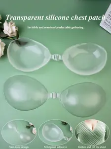Transparent Silicone Bra Tape, Breast Lift Tape, Lady Summer Dress Essential Breathable Strapless Chest Lifter, Perfect No-Strap Solution for Weddings & Summer, Womenswear