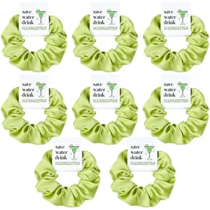 Margaritas Bachelorette Party Favors Set of 8 Green Themed Bridesmaid Proposal Gifts Satin Scrunchies Hair Ties Bridal Shower Wedding Favors for Women
