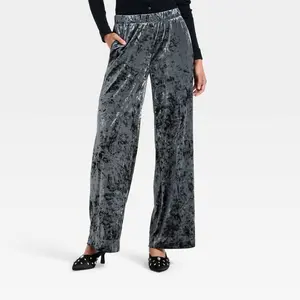 Women's Crushed Velour Pull-On Pants - A New Day