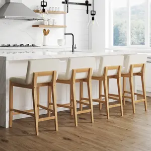 Boucle Counter Height Bar Stools Warm Pine (Set of 4)