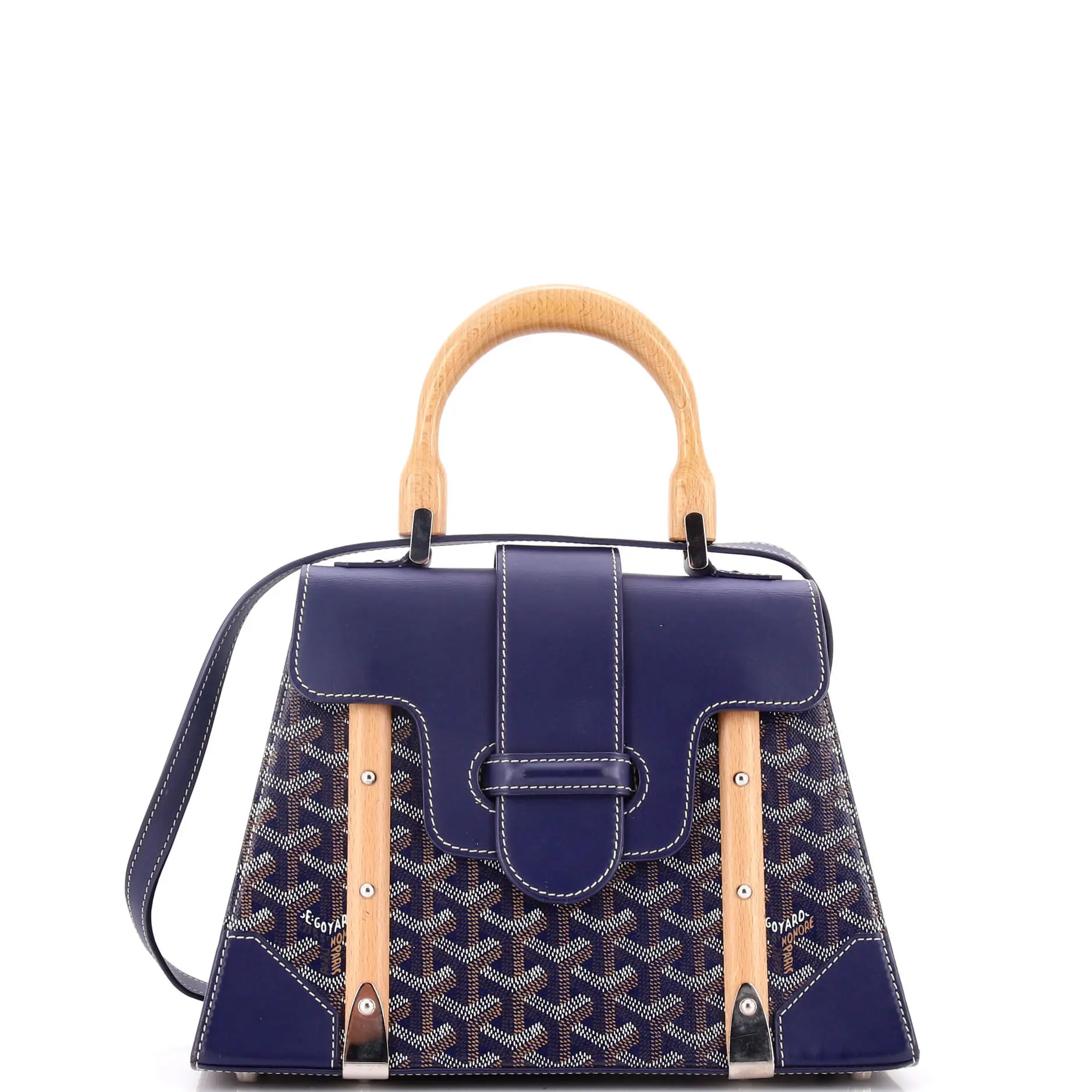 Pre-owned Goyard Canvas Coated, Leather Top Handle Bags Saigon Top Handle Bag Coated Canvas with Leather PM by Rebag