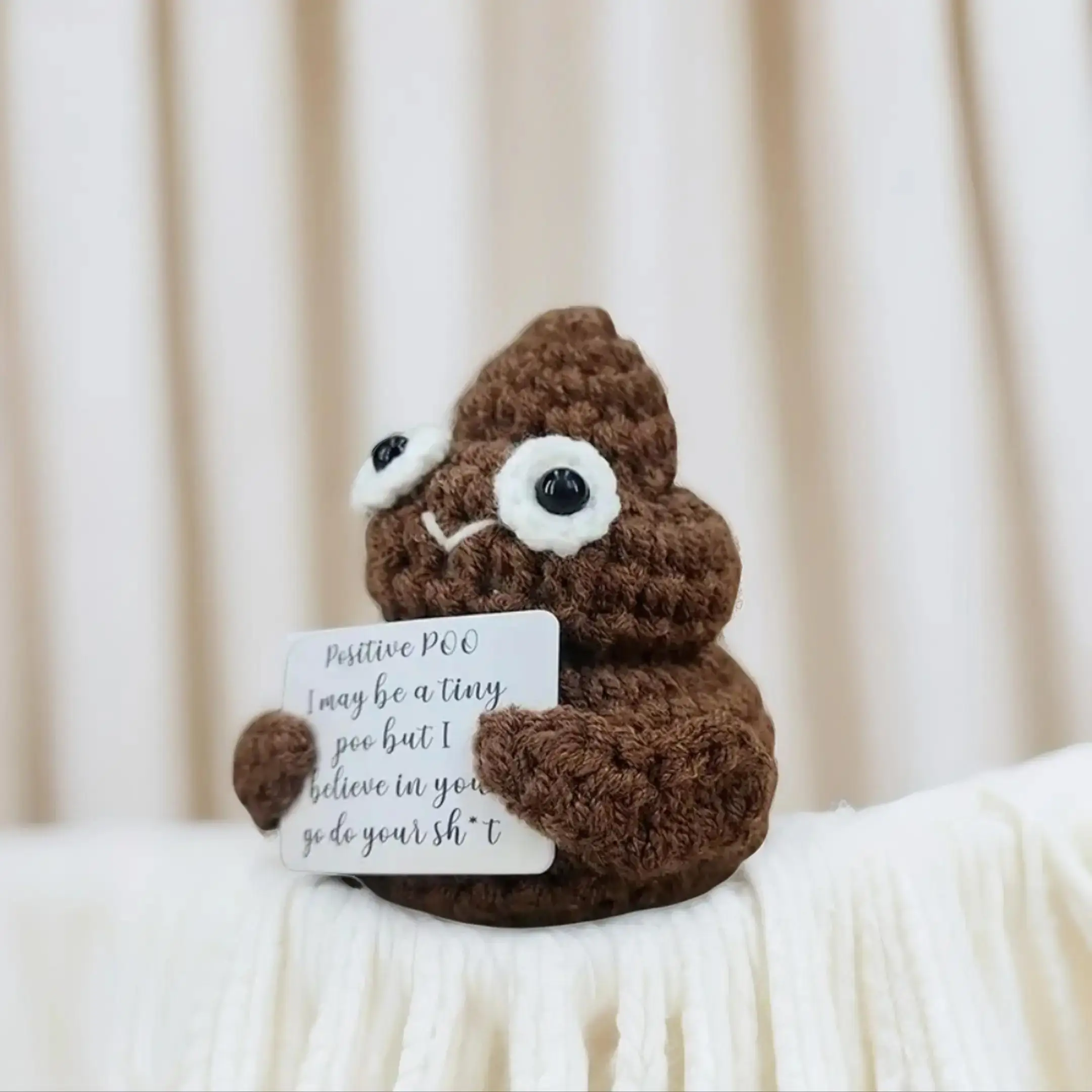 Cute Positive Poop Crochet Ornament, Handmade Crochet Positive Poop Decorations, Funny and Cute Gift, Perfect Hilarious Gift To Lighten The Mood and B