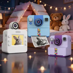 Kids Instant Print Camera - Upgraded Lens Flip 1080P HD Digital Camera with TF Card Slot, 2.4" Screen, Video & MP3, Perfect Gift for Ages 3-16, Christmas & Birthday