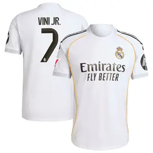 Unisex Real Madrid Vini Jr. #7 2025/26 Champions League Home Stadium Soccer Jersey