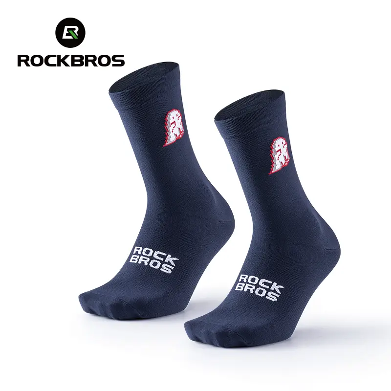 ROCKEBROS VNS Halloween Series Aerodynamic Mesh Athletic Socks - Knit Fabric, Logo Print, Wear-Resistant Heel, Breathable Wicking, Full-Length Crew Socks for Men - Ideal for Athletic Wear, Cycling