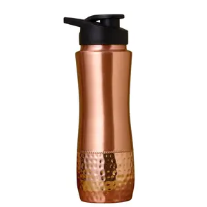 Copper Water Bottle with Sipper 30.4 Oz (900 mL) - 100% Pure Copper Bottle for Drinking Water, Ayurvedic Copper Water Bottle for Daily Health & Immunity