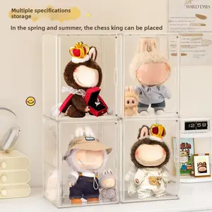 1/2pcs Le bubu 15.75-inch Large Summer Display Blind Box Storage Display Case, Lebubu Transparent Acrylic Display Cabinet, Collectibles Display Cabinet