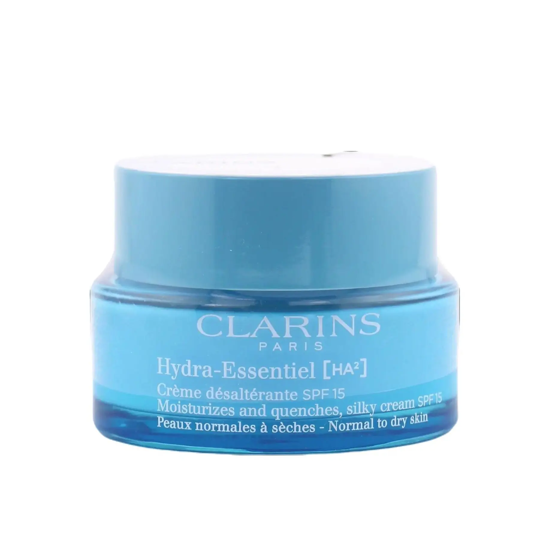 Clarins Hydra-Essentiel Silky Cream SPF 15, Lightweight Face Moisturizer with Hyaluronic Acid and Plant Extracts to Moisturize Dry Skin, 50ml, Sunflower, Uv, Daily, Hydrate, Smooth