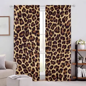 2pc sexy leopard print curtains, Window curtain are perfect for Valentine's Day. They are stylish decorative curtains, making them a perfect gift for friends. Suitable for dormitories, bedrooms, living rooms, cafes and other home decor