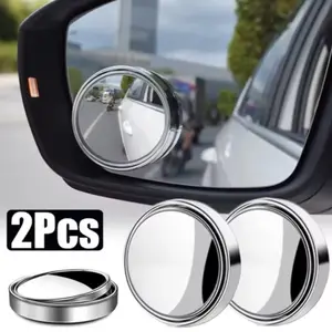 Adjustable Small Round Car Reverse Auxiliary Rearview Convex Mirror - Wide Angle 360 Degree Mirror for Safety