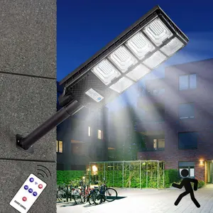 Solar Street Lights Outdoor, IP67 Waterproof, with Motion Sensor, Remote, and Auto Dusk to Dawn | Bright 6500K LED Solar Powered for Patio, Garden, Garage, Courtyard & Parking Lot