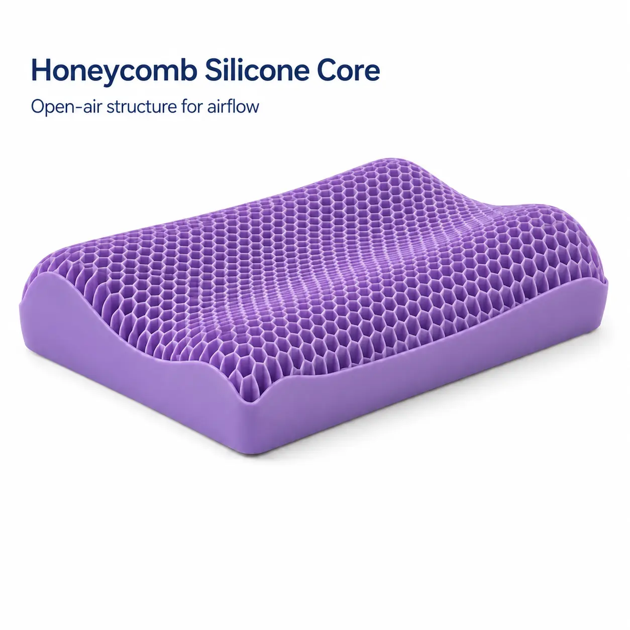 [Dealsforyou] Ergonomic Honeycomb Silicone Pillow with Removable Washable Cover, Contour Design Cushion for Side Back Stomach Sleepers, Home Sleep Comfort