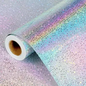Wrapping Paper Roll, Metallic Holographic Iridescent   Wrapping Paper, Shiny    Wrap Paper for Birthday Christmas Wedding  Shower Father's Day, 17Inchx33Feet