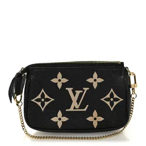 Pre-owned Louis Vuitton Leather Small Leather Goods Empreinte Monogram Giant Mini Pochette Accessories Black