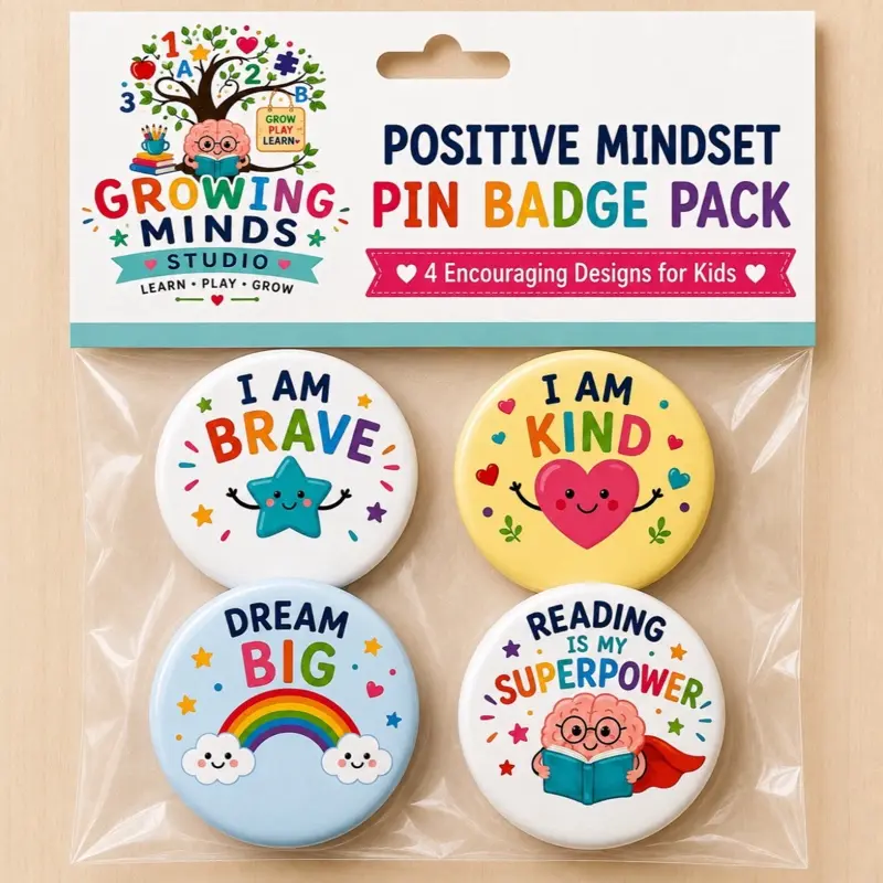 Growing Minds Encouragement 4 pk Pins