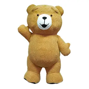 Giant Brown Teddy Bear Mascot Costume for Adults - Funny Plush Bear Outfit with Fan & Battery for Birthday Parties, Events, Halloween & Summer Gatherings