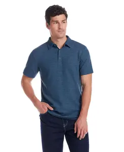 Short Sleeve Stretch Waffle Polo in Insignia Blue