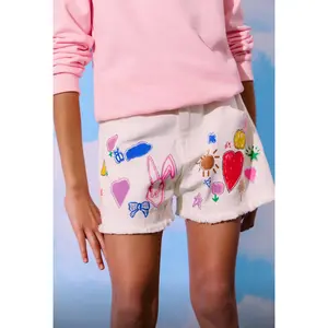 Love Doodle Denim Shorts