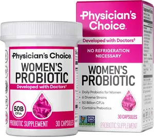 Women's Probiotic Supplements with Healthcare & Vitamin Support - 50B CFU, 6 Unique Strains, Organic Prebiotics, Cranberry Extract - pH Balance, Digestive & UT Feminine Health - 30 CT