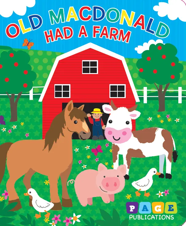 Old Macdonald Had A Farm Board Book - Baby Children's Literature with Fun Illustrations, Engaging Stories, and Animal Sounds, Preschool Books, Sound Books