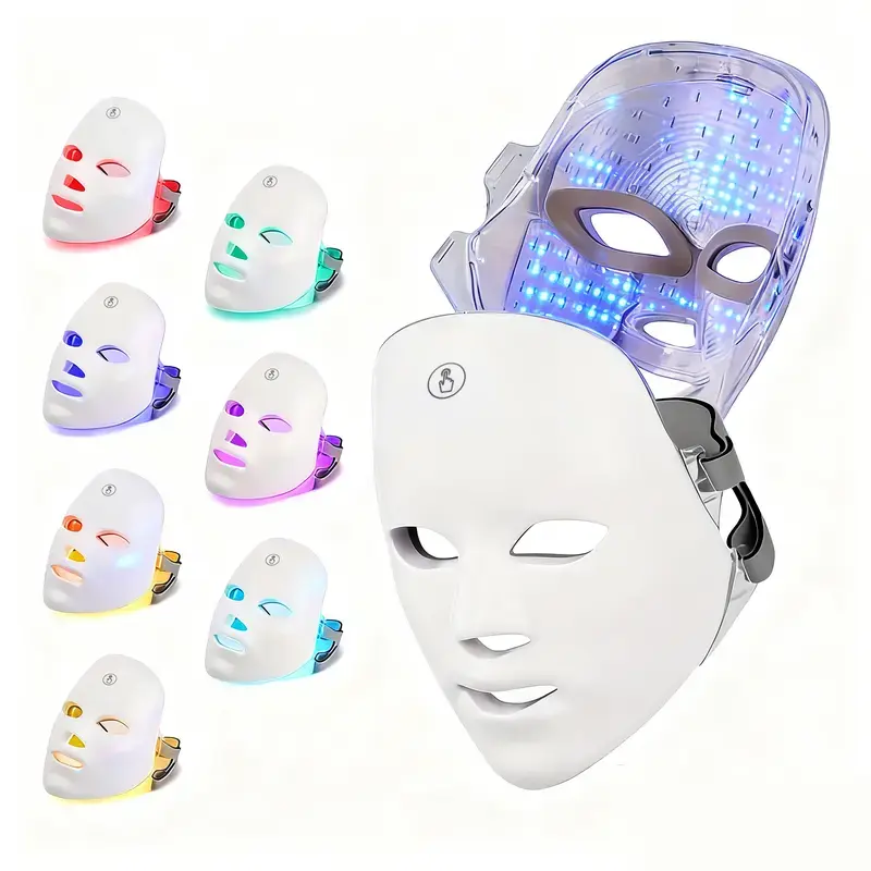 7-Color LED Light Therapy Face Mask, Photon Skin Rejuvenation Facial ...