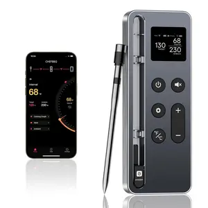 [BBQ Essential]Wireless Meat Thermometer Digital 800FT Long Range Food Thermometer with Bluetooth, Cooking Thermometer for Remote Temp Monitoring of BBQ, Oven, Grill, Smoker, Air Fryer, iOS & Android App