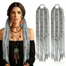 Women's 24" Boho Style Braided Ponytail Extension - 80g PE High-Temp Fiber Holds Braid Form, Chemical Fiber, Viking Dreadlock Beads, Lightweight Natural Synthetic Hairpiece, Baroque Hairstyles Accessory for Festival Wear