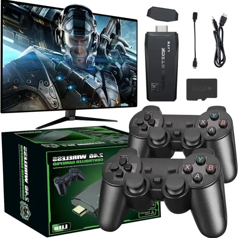M8 Game Console, Play Gamestick & Nostalgia Stick Games, 9 Classic Emulators, 4K HDMI Output, Plug-And-Play Video Game Controller Set, Wireless Game Stick