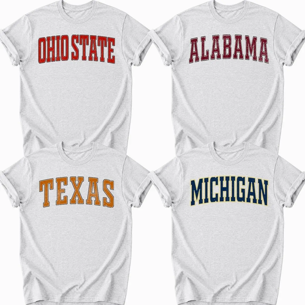 Distressed Varsity College T-Shirt – Ash Grey, Vintage Athletic Unisex Graphic Tee, Retro University Football Shirt, College Fan Gift for Men & Women
