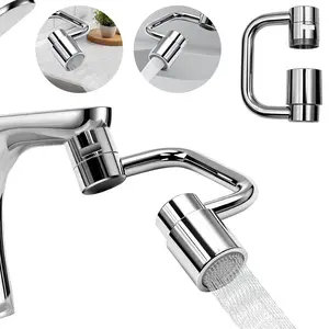 Universal 1080 ° rotary Faucet extender,U shaped faucet extender dual-modes,Faucet extender for bathroom sink(Silver)